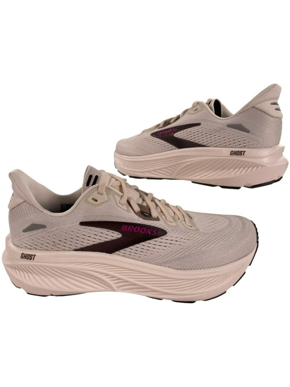 Brooks Ghost 18 Running Athletic Shoes Coconut/Coffee/Fuchsia Women's Size 8 NEW